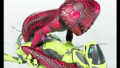 Pornografia 3D Yiff Furry: Sexo E621 FYE - Rapariga Robô com Pele de Cobra
