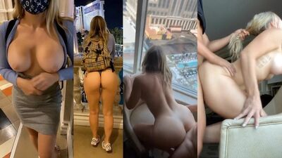 Ragazza bianca adolescente provocante dal culo grosso: provocazioni in pubblico e scopate in giro per Las Vegas, ripresa in un hotel su Snapchat