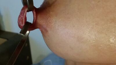 Nippleringlover stretching xtreme huge XXL pierced nipples