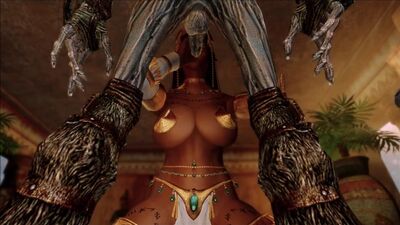 A rainha egípcia Carmella faz sexo com uma múmia – Skyrim 3D Hentai
