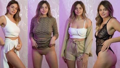 Un vídeo de pruebas de ropa muy sexy de una adolescente guapa