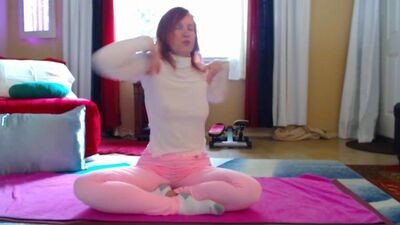 Braless doing Neck and shoulder flow for tight neck