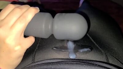 FEMDOM SLAVE TEASED THEN VIBED TO 2 CUMSHOTS IN HIS PANTS