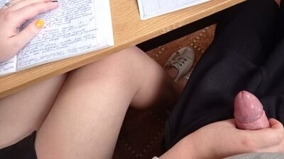 Sucked near the teacher during the lesson (with dialogues)