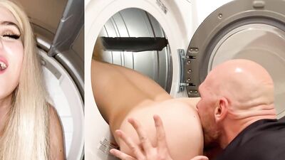 Damn Step Sis Stuck in the Dryer Again!