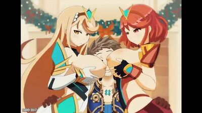 Mythra x Pyra - No apto para menores; gif; animación; tetas grandes; pechos grandes; porno hentai 3D; [Xenoblade Chronicles 2]