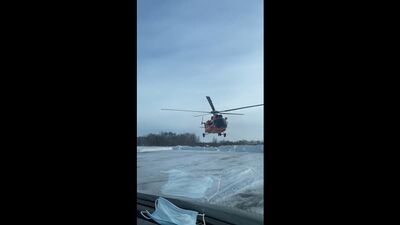 Sumishevskys Frau wurde mit einem Rettungshubschrauber nach Krasnojarsk gebracht