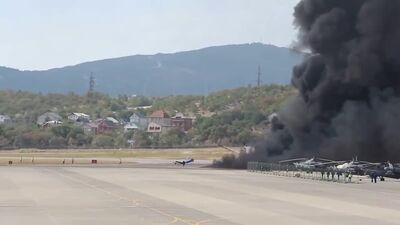 Acidente com o helicóptero MI-8 em Gelendzhik (momento do acidente)