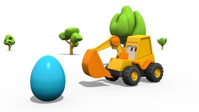 3D-мультфільм про екскаватор Масю та яйце з сюрпризом. Складаємо гусеничний екскаватор із конструктора