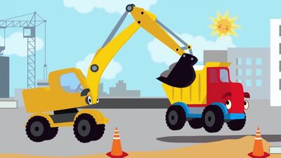 Chansons pour enfants - La pelleteuse - Le tracteur bleu - une chanson éducative sur les petits véhicules