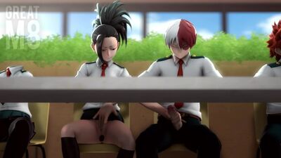 Momo Yaoyorozu i Todoroki – wzajemna masturbacja Boku No Hero Academia – hentai 3D [Greatm8]