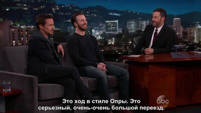 Роберт і Кріс Еванс на шоу Джиммі Кіммела. Російські субтитри