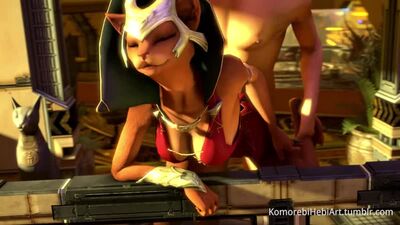 3D Yiff par Komorebi Hebi - Porno furry hétéro - E621 - Mrrshan se fait baiser par une fille-chat humaine