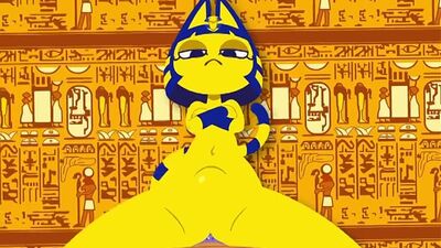 2D yiff par zone, porno furry, sexe hétéro, Animal Crossing, R34, Rule34, Ankha, déesse égyptienne, femdom