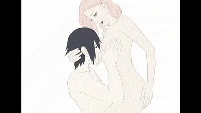 Sasuke Uchiha x Sakura Haruno (Uchiha) – gif; animacja; ssanie piersi; seks oralny; całowanie; hentai z seksem 3D; [Naruto | Boruto]