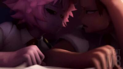 Mina x Kirishima: paja tras horas de estudio | Boku no Hero Academia, porno hentai en 3D [Greatm8]