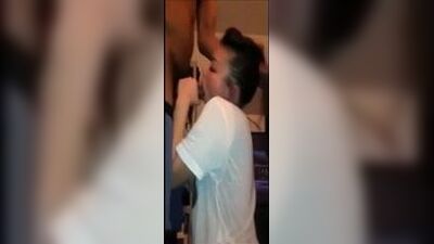 Asian Chick Getting Trained how to Suck Big Black Cock