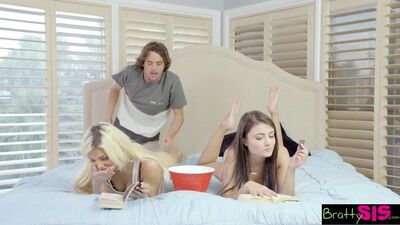 Brattysis - Tricked Horny Sis and Teen Friend into Threeway