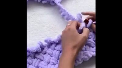Плюшевий плед з пряжі Alize Puffy