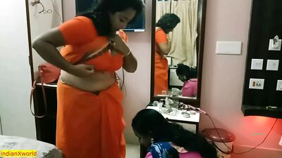 Desi Cheating Husband Caught by Wife Family Threesome Sex with Bangla Audio