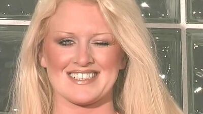 Hot Blonde Removes Pink Dress and Panties Solo