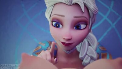 Анна та Ельза — 3D-порно, хентай; юрі; лесбійство; мастурбація; кунілінгус; [Крижане серце]