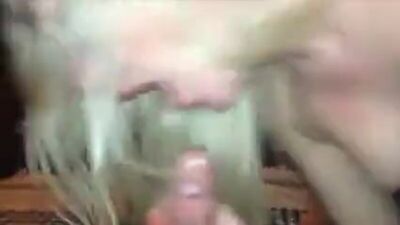 The blonde has a lover, but she's giving her husband a blowjob