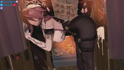 (Sonido) Trío en el glory hole con Rosaria, mamada [Genshin Impact; porno; hentai; sexo oral; R34; porno; sexo; hentai; Genshin Impact]