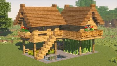 [Dmitrij Skrynnik] DOM STARTOWY W MINECRAFT DLA 2 GRACZY! Z basenem!