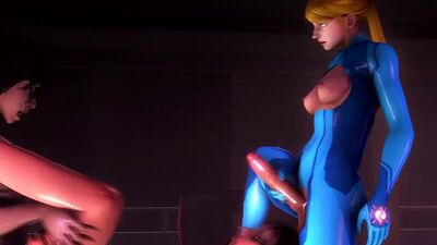 Lara Croft x Elizabeth x Samus Aran - futanari ; yuri ; lesbiennes ; salope ; porno hentai 3D ; [Tomb Raider x BioShock x Metroid]
