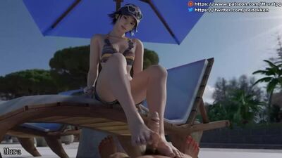 Михару Хирано – аяқпен мастурбация; аяқ фетиші; мастурбация; 3D секс порно хентай; (Мурадан) [Tekken]