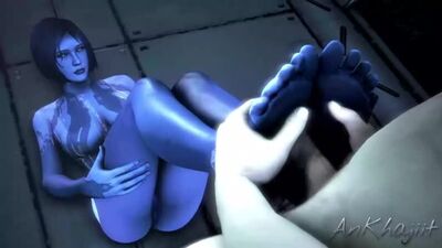 Liara TSoni - branlette avec les pieds ; fétichisme des pieds ; vue sur la chatte ; gros seins ; porno hentai 3D ; [Mass Effect]