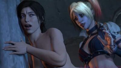 (Dźwięk) Harley Quinn i Lara Croft jako futanari w kobiecym ciele [Tomb Raider; TR; DC; Injustice; porno; hentai; dickgirl; R34; seks; SFM; порно; фута]
