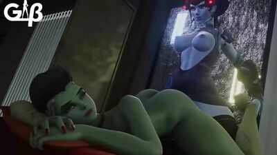 (Som) Widowmaker e Sombra futanari em versão feminina [Overwatch; Pornografia; Hentai; Dickgirl; R34; Sexo; SFM; pornô; sexo; futanari; Overwatch]