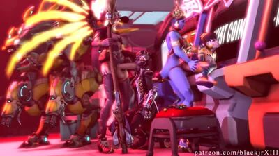 (Son) Mercy, D.Va, Widowmaker et Symmetra en futanari lors d'une orgie féminine [Overwatch ; Porno ; Hentai ; R34 ; Sexe ; SFM ; порно ; секс ; фута]