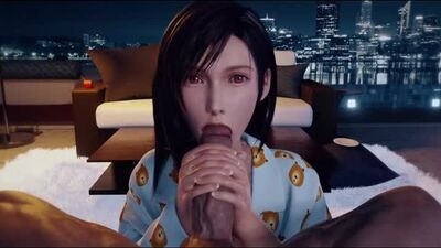 Tifa Lockhart - branlette ; masturbation ; sexe oral ; cunnilingus ; fellation ; gorge profonde ; éjaculation ; orgasme ; porno hentai 3D [Final Fantasy]