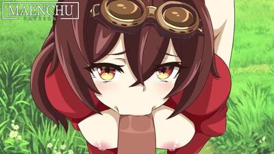 (Дыбыс) Амбердің көзқарасынан секс, ауызша жыныстық әрекет [Genshin Impact;Порно;Хентай;Үлкен кеуде;R34;Анимация;порно;секс;хентай;genshin]