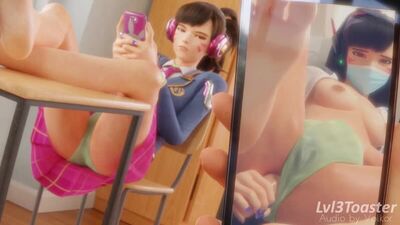 (Звук) D.Va: жіноча соло-мастурбація, версія 2 [Overwatch; порно; хентай; ділдо; R34; секс; блендер; порно; секс; соло; Overwatch]