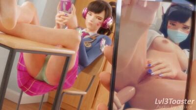 (Звук) D.Va: жіноча соло-мастурбація, версія 1 [Overwatch; порно; хентай; ділдо; R34; секс; блендер; порно; секс; соло; Overwatch]