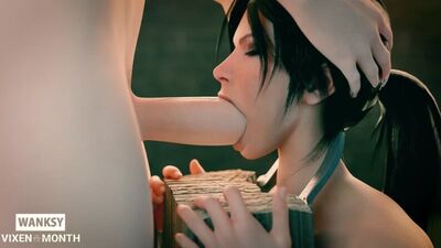 (Dźwięk) Lara Croft – seks z penetracją ust, seks w krępach [Tomb Raider; porno; hentai; R34; Blender; porno; seks; hentai; Lara Croft]