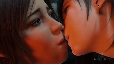 (Son) Baiser lesbien entre Lara Croft et Tifa Lockhart - La capture de Lara [Tomb Raider, Final Fantasy ; Porno ; Hentai ; R34 ; Sexe ; порно ; юри]
