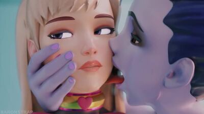 Widowmaker x D.Va - yuri; lesbianas; besos; besos apasionados; monas; porno hentai 3D; [Overwatch]