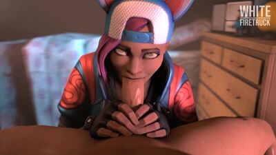 Линкс – ауызбен жасалатын жыныстық әрекет; терең жұту. 3D секс-порно хентай [Fortnite]