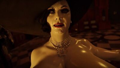 (Звук) Альсіна Дімітреску та Клер Редфілд у стилі футанарі в жіночому варіанті [Resident Evil; порно; хентай; R34; секс; Blender; порно; фута]