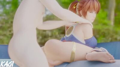 Kasumi - en levrette ; sodomie ; vue sur la chatte ; gros cul ; fesses rebondies ; porno hentai 3D ; [King of Fighters | Dead or Alive]