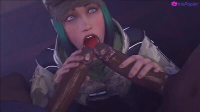 Ela - BBC; sexo oral; minet; broche duplo; foda na boca; lambidas; sexo oral; beijos; pornografia hentai 3D; [Rainbow Six Siege]