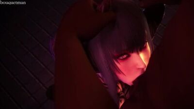 Sinia - BBC; blacked; succubus; sexo oral; broche; garganta profunda; foda na cara; pornografia hentai 3D; [Personagem original de Ryan Reos]