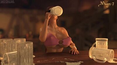 Gabrielle's "work in bar"