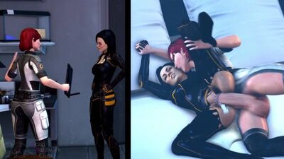 (Son) FemShep et Miranda Lawson en futanari (femme) - Version « Fraternisation » originale [Mass Effect, LordAardvark ; R34 ; футанари]