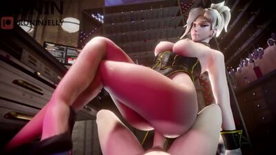 Mercy – Reiten; Analsex; große Titten; große Brüste; 3D-Sex-Porno-Hentai; [Overwatch]